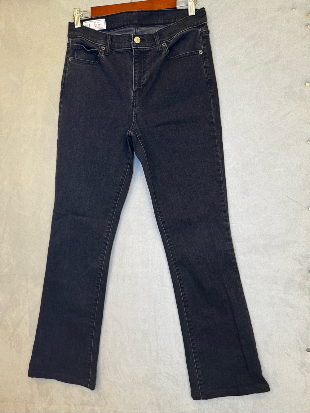 Gap Baby Boot Jeans Women’s 29 8R Black Mid Rise Bootcut Flare Denim